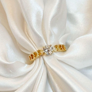 Anel Solitário Aro Coração