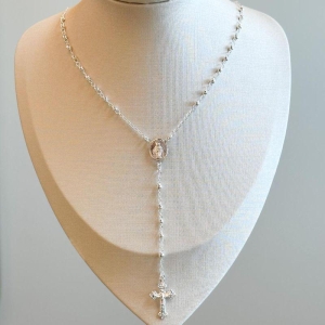 Colar Terço Bolinhas Metal