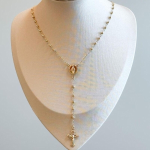 Colar Terço Bolinhas Metal