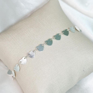 Pulseira Corações Plaquinhas