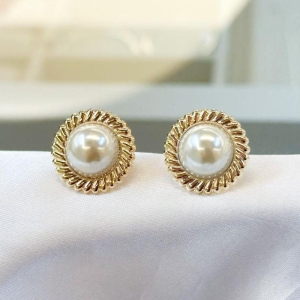 Brinco Meia Pérola Trabalhado