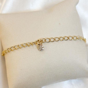 Pulseira Elos Flor Zircônia