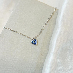 Tornozeleira Olho Grego Coração Azul