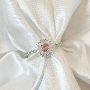 Anel Rosa Zircônia