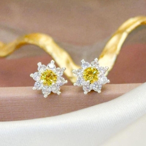 Brinco Flor Colorida Cravejada