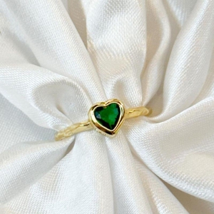 Anel Coração Verde