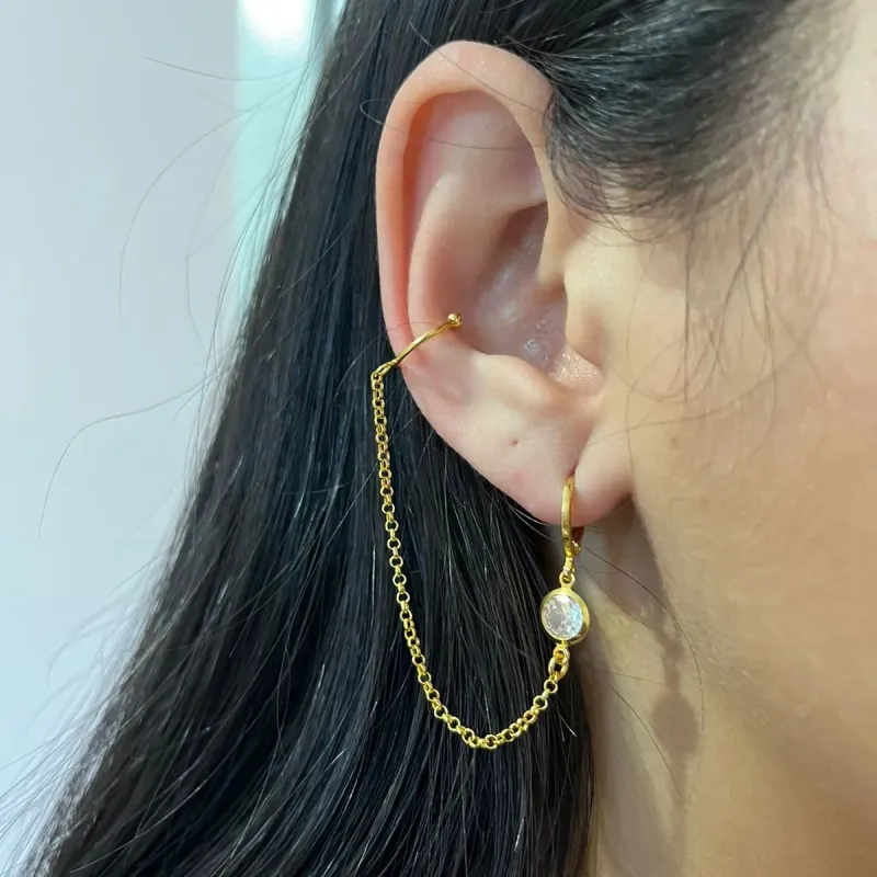 Brinco Ear Line Ponto de Luz