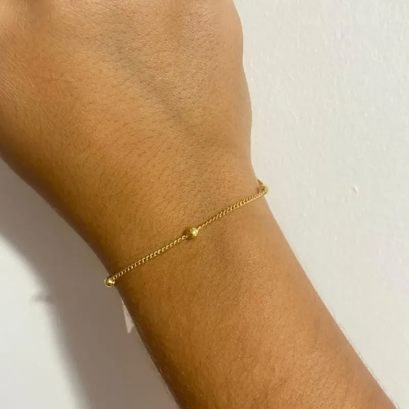 Pulseira Bolinhas Douradas