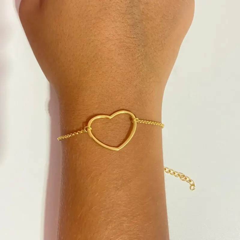 Pulseira Coração Meio Elo