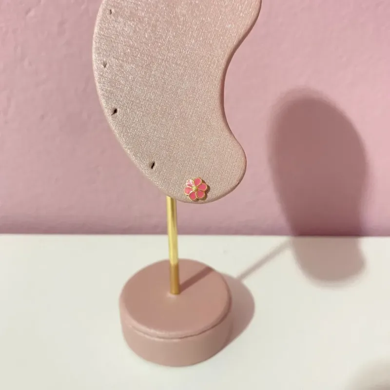 Brinco Infantil Flor Rosa
