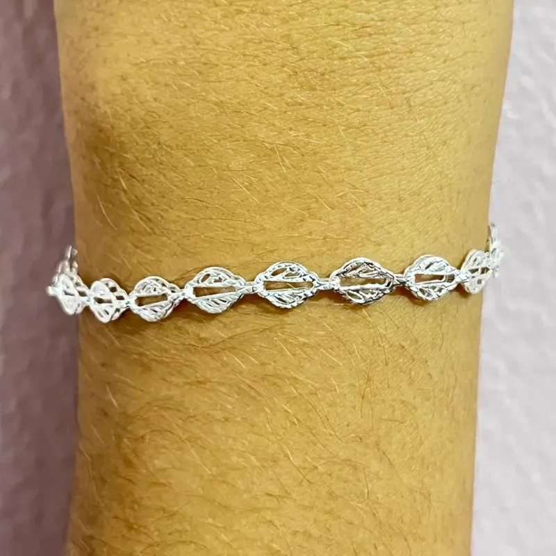 Pulseira Folha Prata
