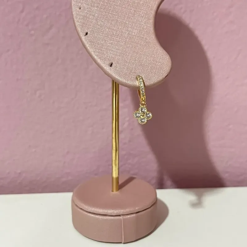Brinco Argolinha com Pingente Flor
