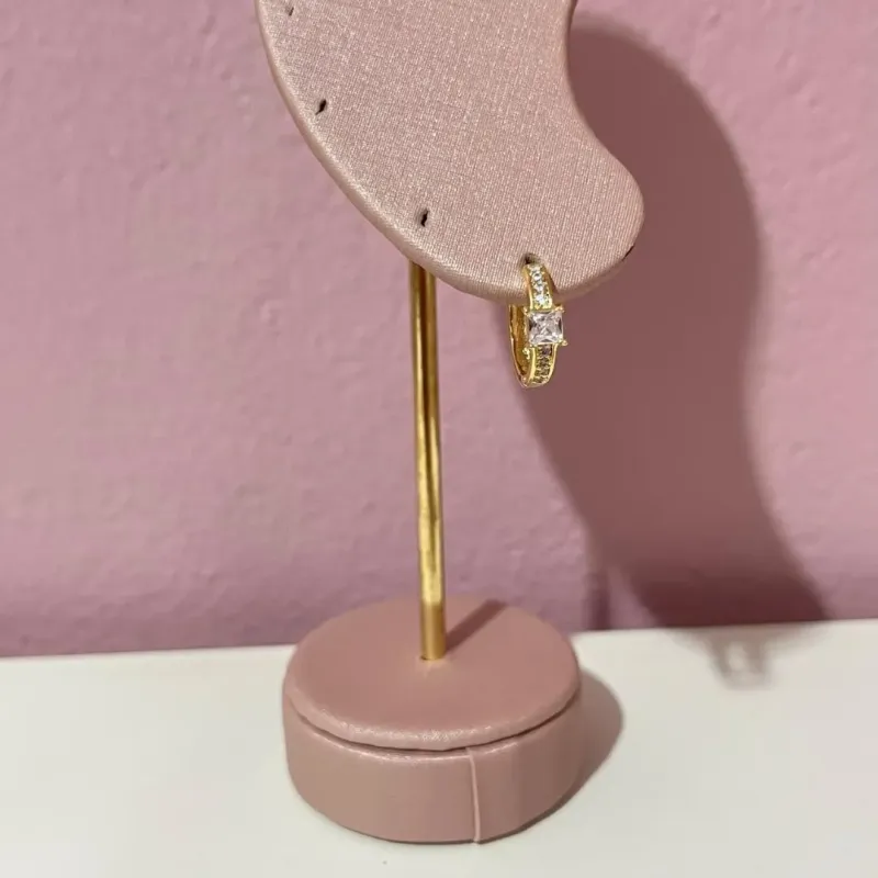 Brinco Argolinha Zircônia Quadrada