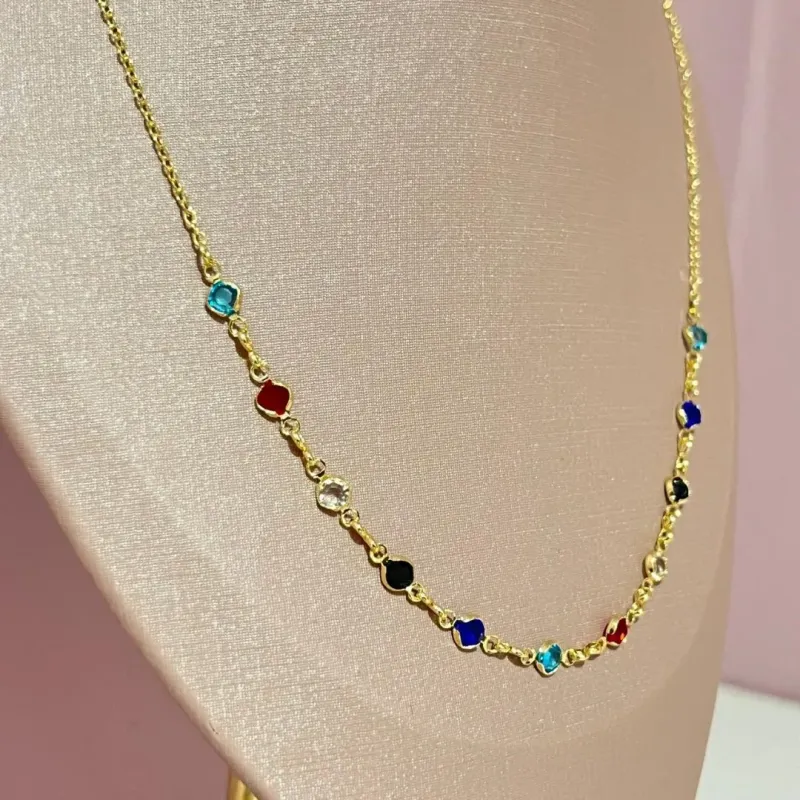 Choker Zircônias Coloridas