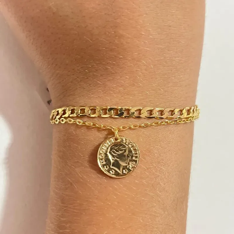 Pulseira Dupla Medalha