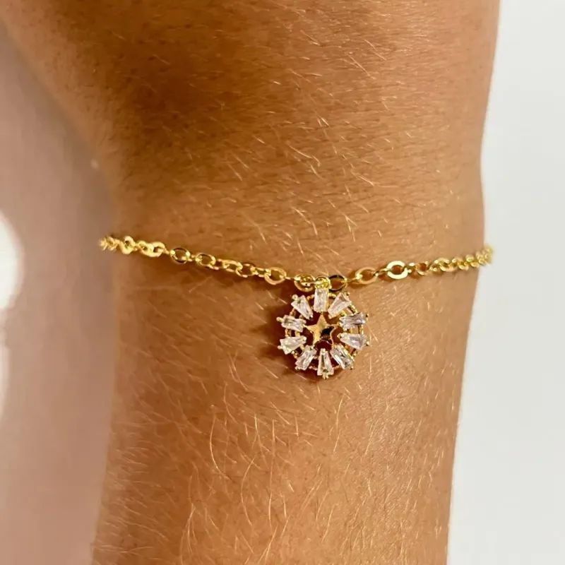 Pulseira Flor Zircônias