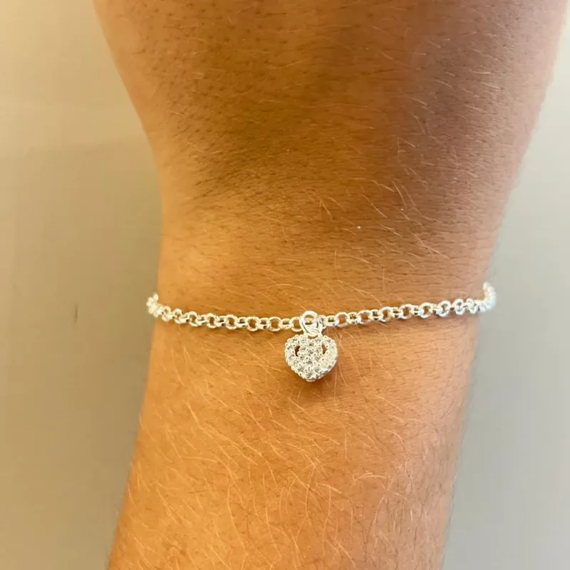 Pulseira Coração Cravejado