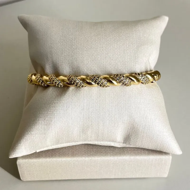 Bracelete Torcido Cravejado