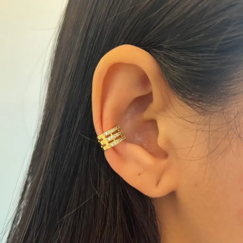 Piercing Fake Triplo Cravejado