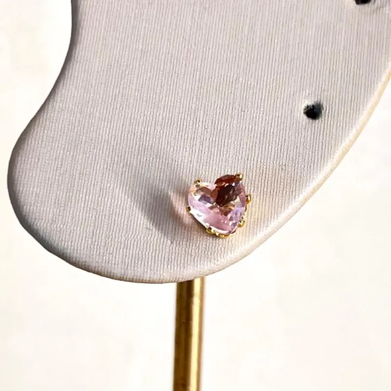 Brinco Coração Rosa