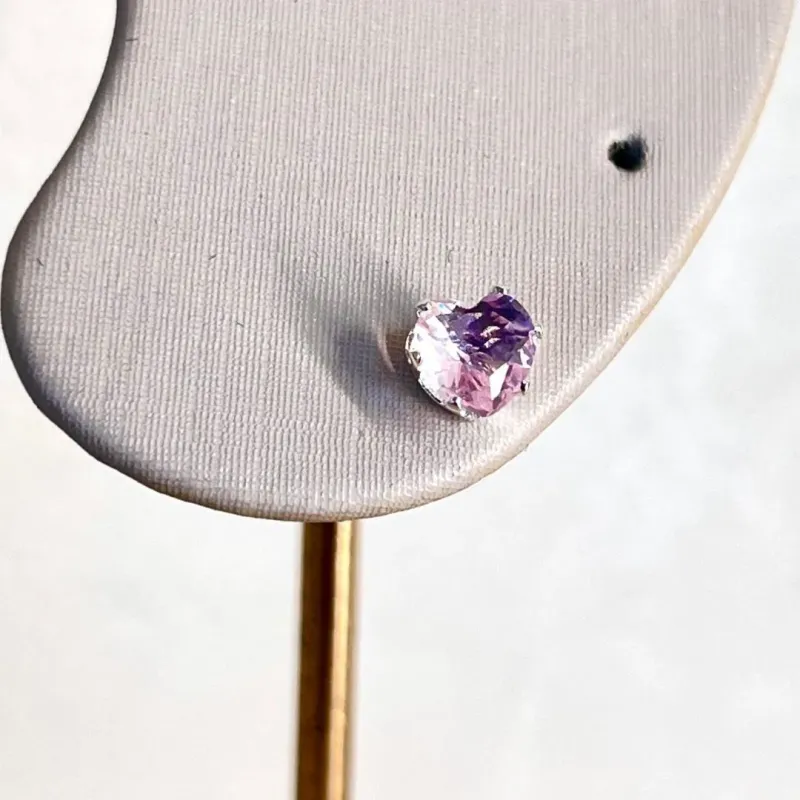 Brinco Coração Rosa