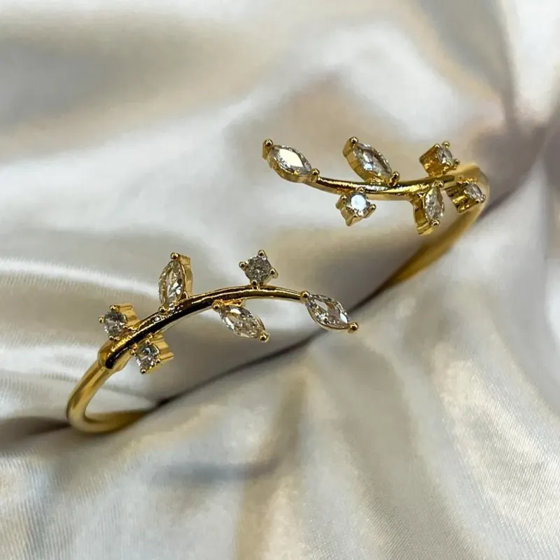 Bracelete Folhas em Zircônia