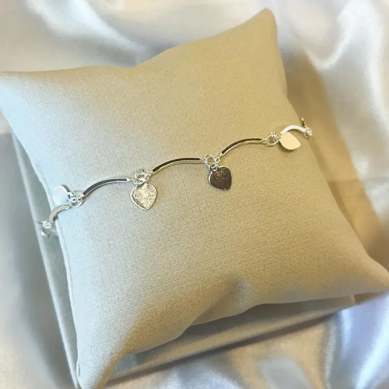 Pulseira Corações Pendurados
