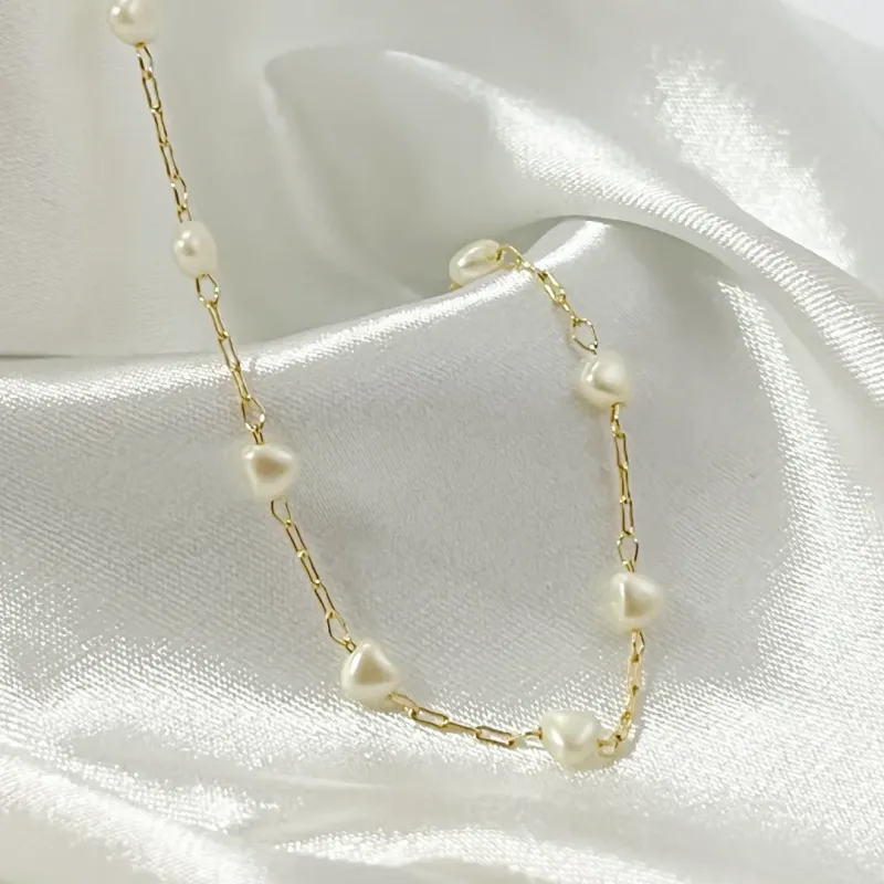 Pulseira Pérolas Coração