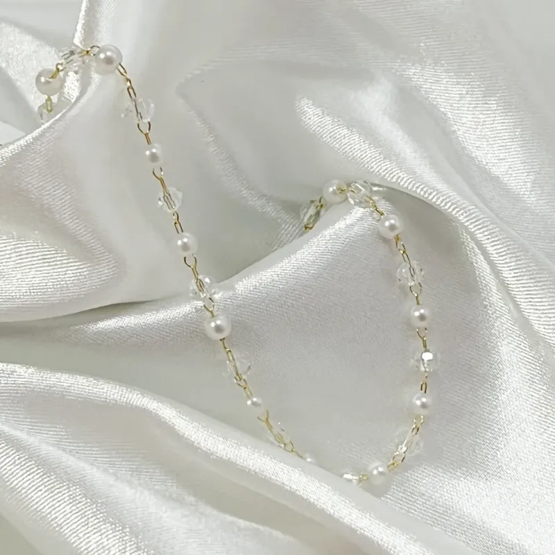 Pulseira Pérolas e Cristal