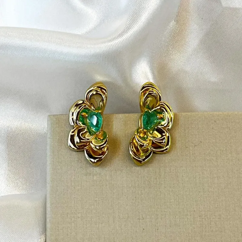 Brinco Meia Flor Verde