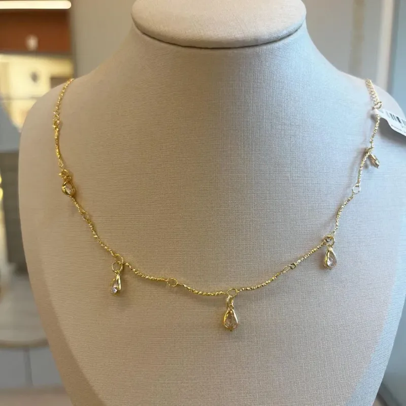 Choker Gotas Zircônias