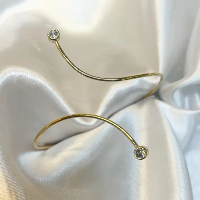 Bracelete Dois Fios Zircônia na Ponta