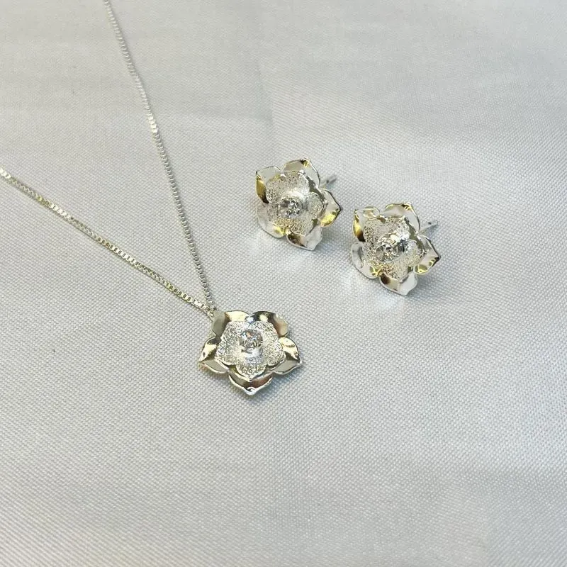 Conjunto Flor com Ponto em Zircônia