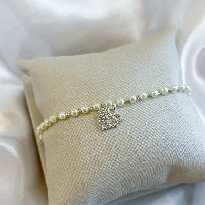 Pulseira Pérola Coração