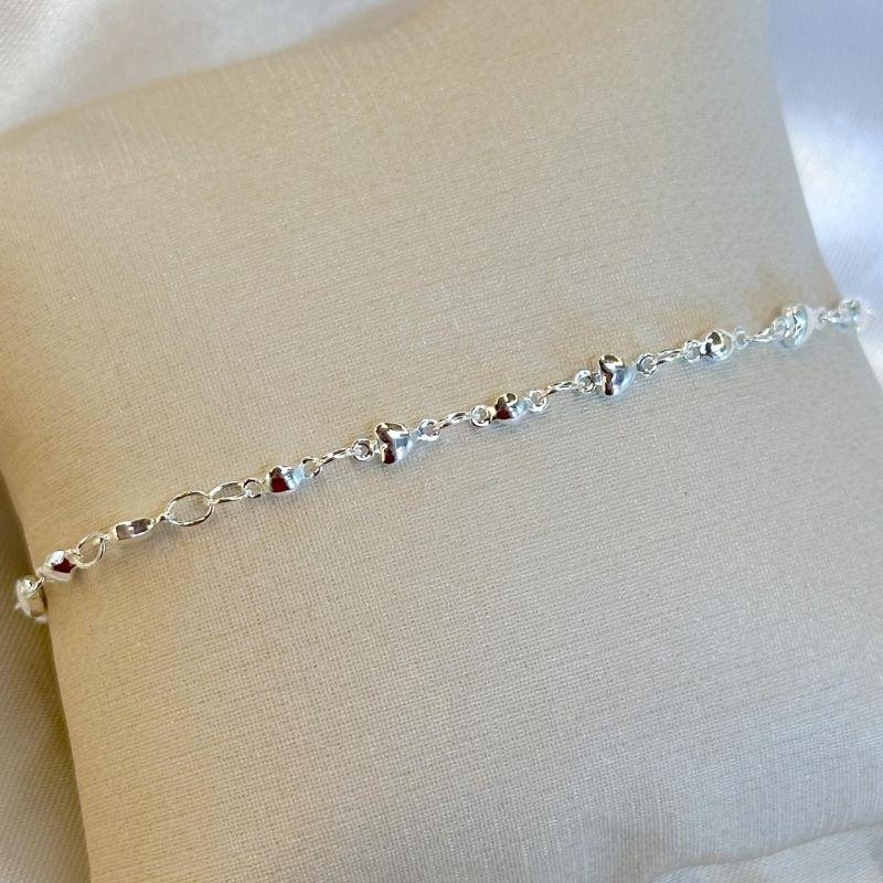 Pulseira Coração e Bolinha Liso