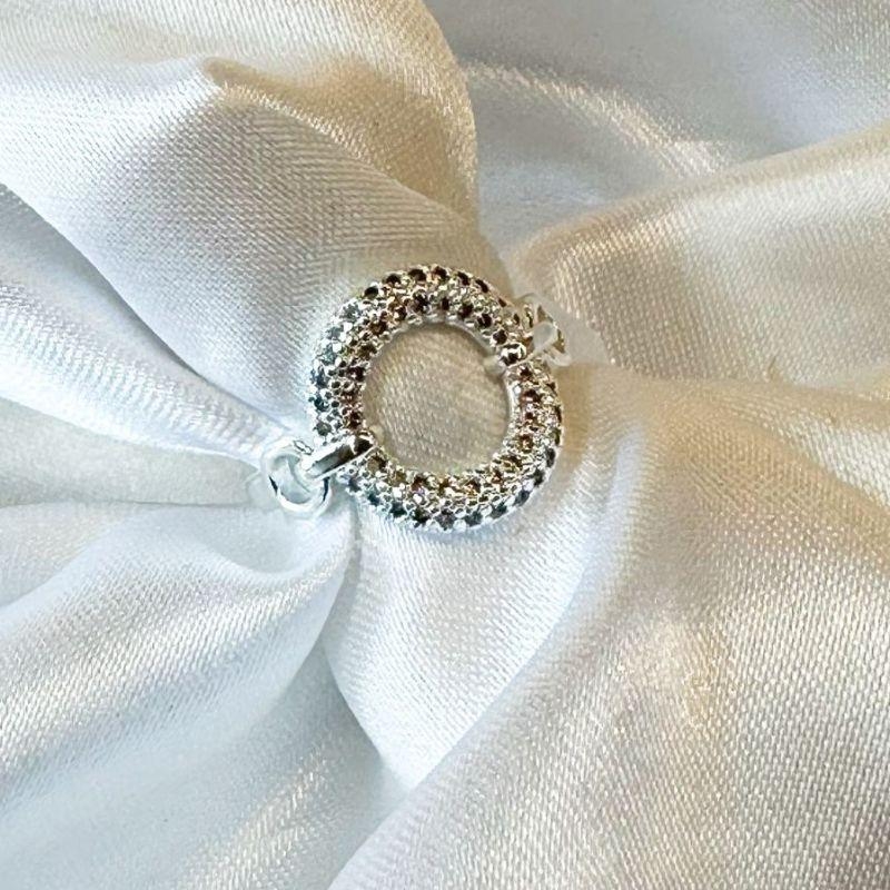 Anel Circulo Vazado Cravejado