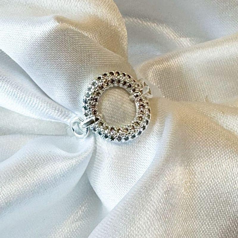 Anel Circulo Vazado Cravejado