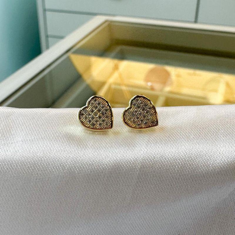 Brinco Coração Cravejado
