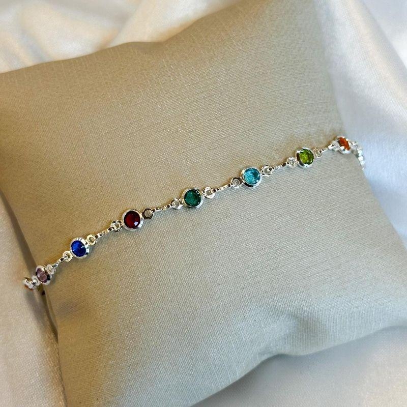 Pulseira Zircônias Coloridas