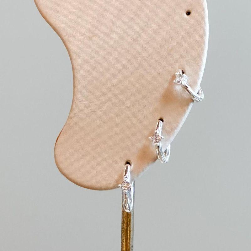 Trio Argolinha com Zircônia Quadrada