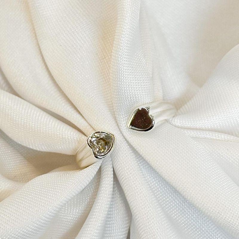 Anel Coração Liso e Cravejado