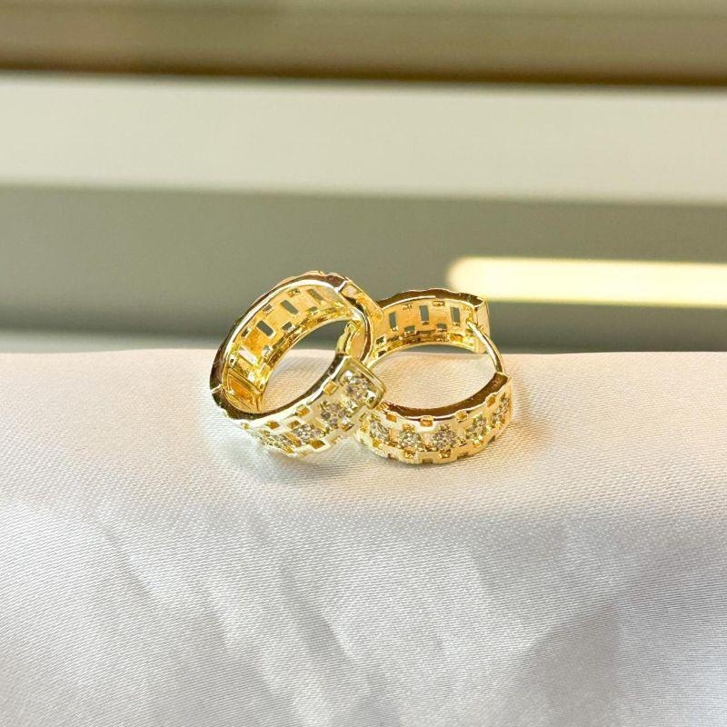 Brinco Argola Cravejada