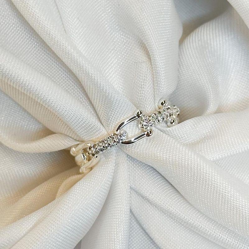 Anel Aro Trabalhado e Cravejado