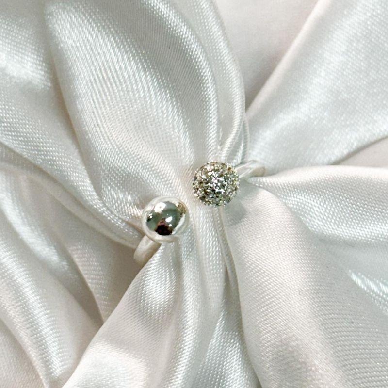 Anel Bola Cravejada e Lisa