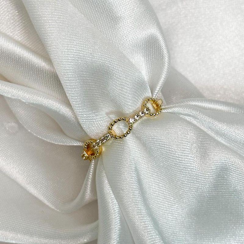 Anel Elos Bolinhas Cravejado