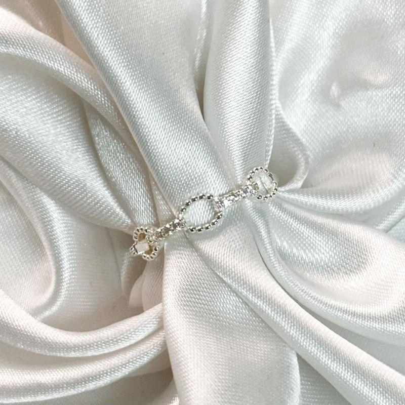 Anel Elos Bolinhas Cravejado