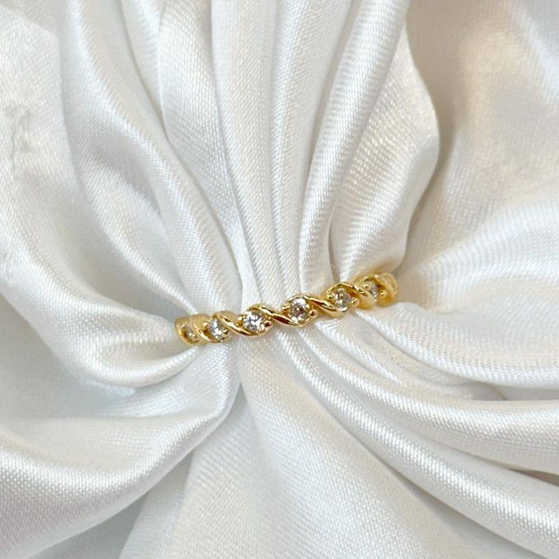 Anel Micro Zircônia Espiral