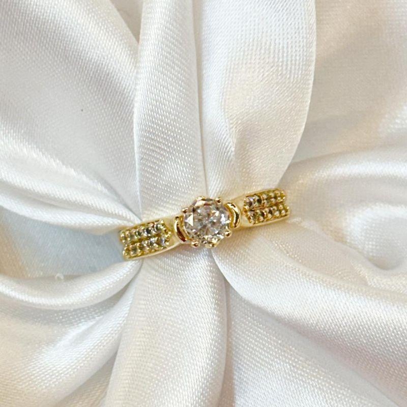 Anel Solitário Aro Grosso