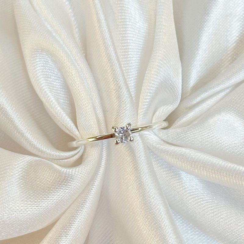 Anel Solitário Fino