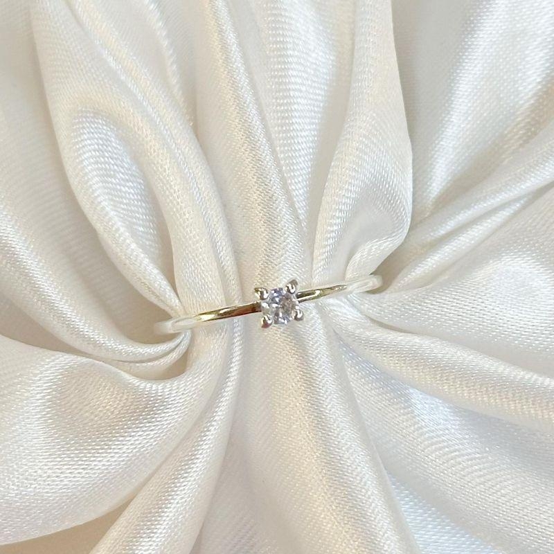 Anel Solitário Fino